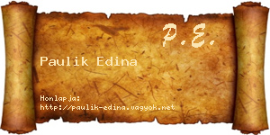 Paulik Edina névjegykártya
