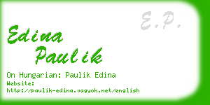 edina paulik business card